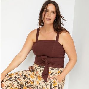 NWT Anthropologie Smocked Tie Back Tank. Size 1X